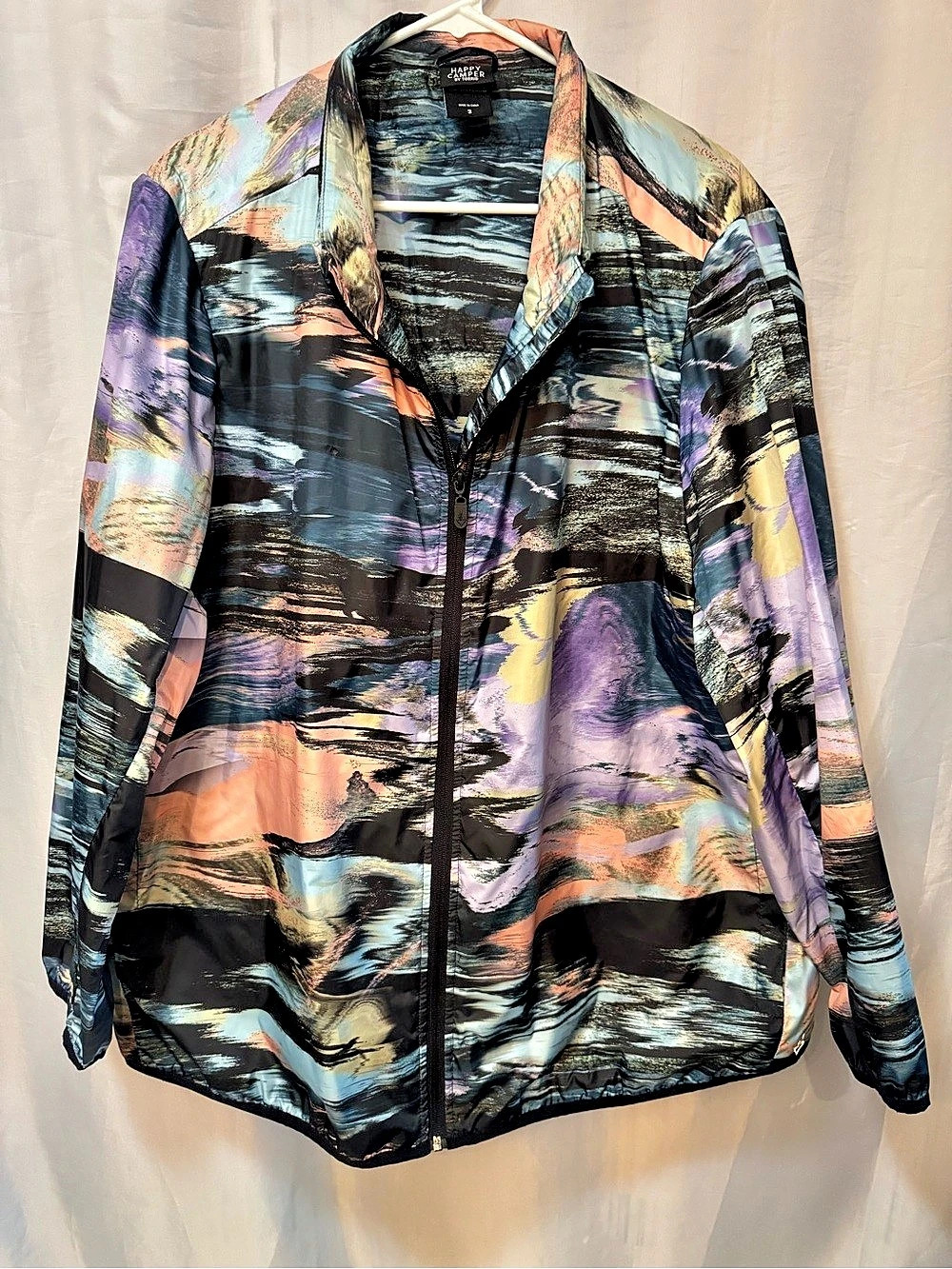 Happy Camper by Torrid Happy Camper Abstract Print Bomber Jacket Multicolor 3X